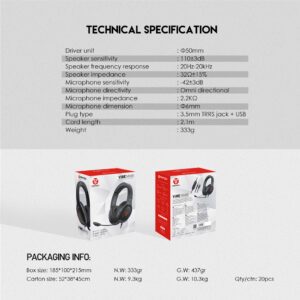 SLUŠALICE ŽIČNE GAMING FANTECH 3.5 mm + USB + MIKROFON VIBE MH85 - Slika 3