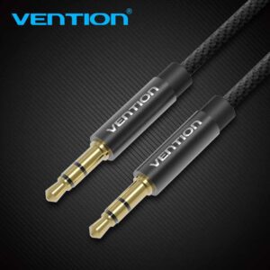 AUDIO KABEL 3.5 mm MUŠKI NA 3.5 mm MUŠKI VENTION 1.5 m PLETENI BAGBG CRNI