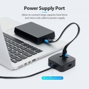 HUB USB NA USB 3.0 + 3*USB 2.0 + MIKRO VENTION 0.5 m CHABD CRNI - Slika 3