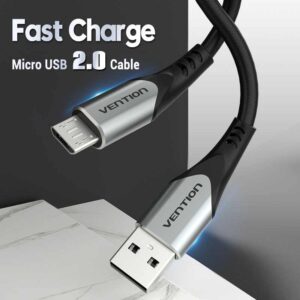 USB KABEL MIKRO NA USB 3A VENTION 1 m COAHF ALU CRNI - Slika 4