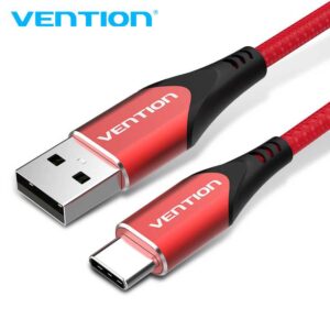 USB KABEL TIP C MUŠKI NA USB 2.0 MUŠKI 3A VENTION 2 m CODRH ALU CRVENI