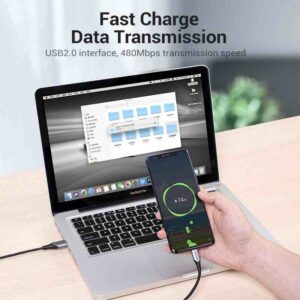 USB KABEL TIP C MUŠKI NA USB 2.0 MUŠKI 5A BRZI VENTION 2m COFHH ALU - Slika 5