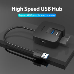HUB USB NA USB 3.0 + 3*USB 2.0 + MIKRO VENTION 0.5 m CHABD CRNI
